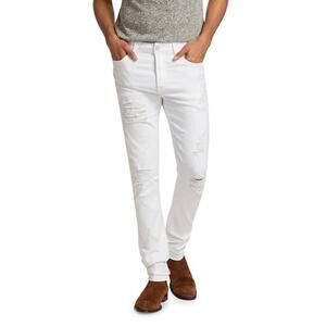 Monfrere Greyson White Distressed Ripped Men's Skinny Jeans Size 33